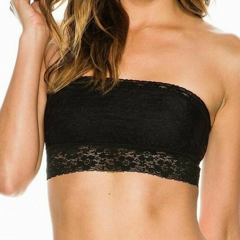Free People Intimately Lace Bandeau Black Bralette
